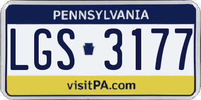 PA license plate LGS3177