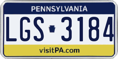 PA license plate LGS3184