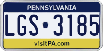 PA license plate LGS3185