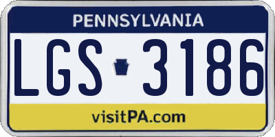 PA license plate LGS3186