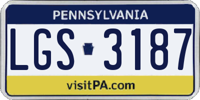 PA license plate LGS3187