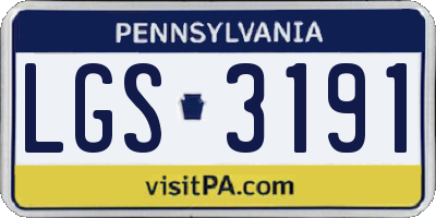 PA license plate LGS3191