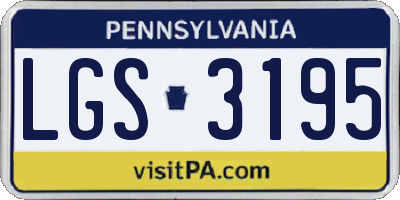 PA license plate LGS3195