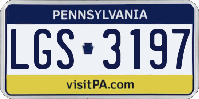 PA license plate LGS3197