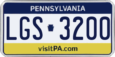 PA license plate LGS3200