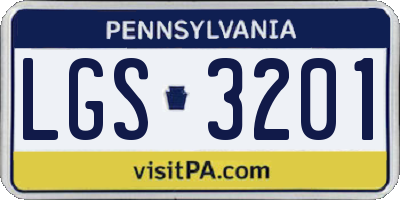 PA license plate LGS3201