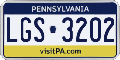 PA license plate LGS3202