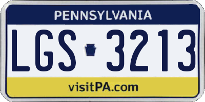 PA license plate LGS3213