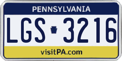 PA license plate LGS3216
