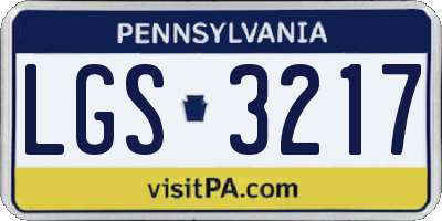 PA license plate LGS3217