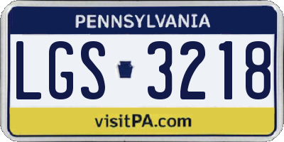 PA license plate LGS3218