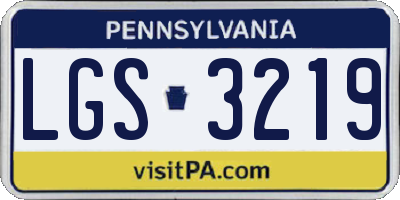 PA license plate LGS3219
