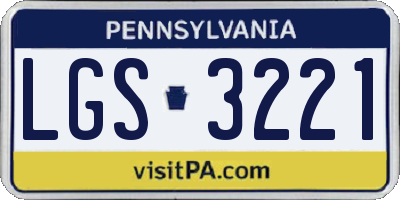 PA license plate LGS3221