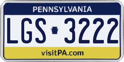 PA license plate LGS3222