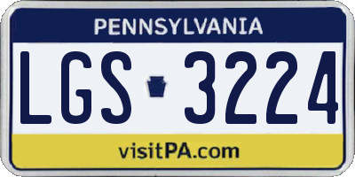 PA license plate LGS3224