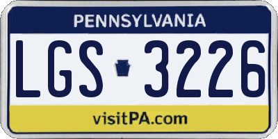 PA license plate LGS3226