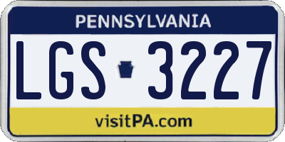 PA license plate LGS3227