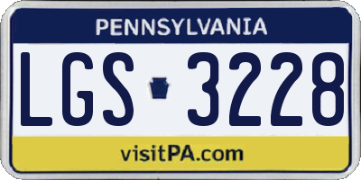 PA license plate LGS3228