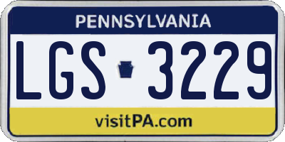 PA license plate LGS3229