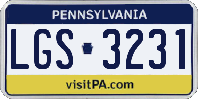 PA license plate LGS3231