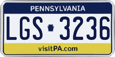 PA license plate LGS3236