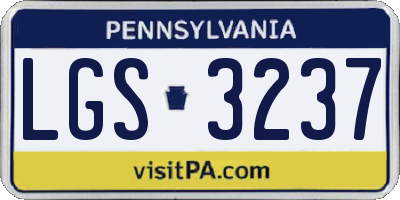 PA license plate LGS3237