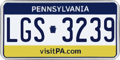 PA license plate LGS3239