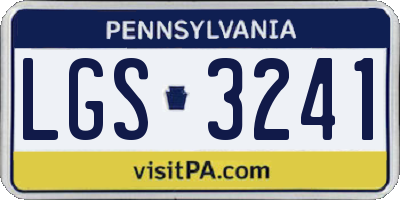 PA license plate LGS3241