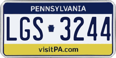 PA license plate LGS3244