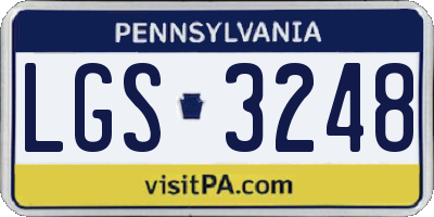 PA license plate LGS3248