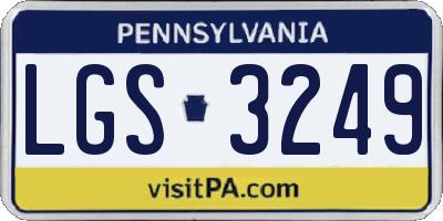 PA license plate LGS3249