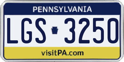 PA license plate LGS3250