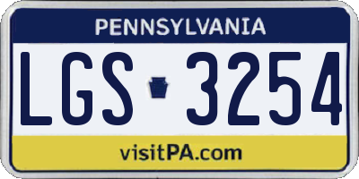 PA license plate LGS3254