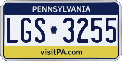 PA license plate LGS3255