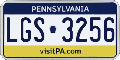 PA license plate LGS3256
