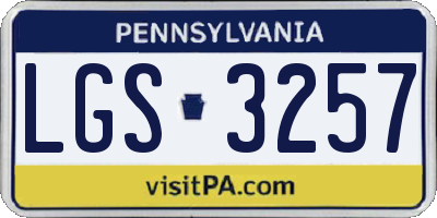 PA license plate LGS3257