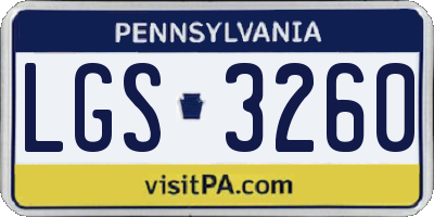 PA license plate LGS3260