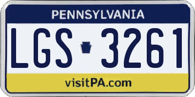 PA license plate LGS3261
