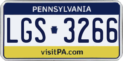PA license plate LGS3266