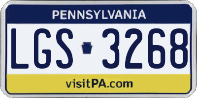 PA license plate LGS3268