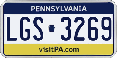 PA license plate LGS3269