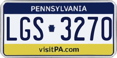 PA license plate LGS3270