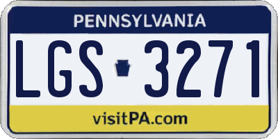 PA license plate LGS3271
