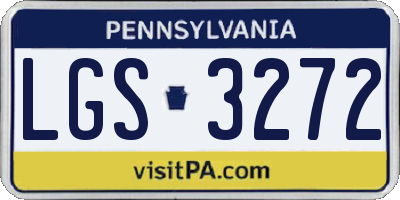 PA license plate LGS3272