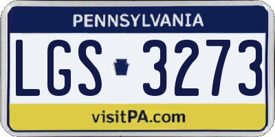 PA license plate LGS3273