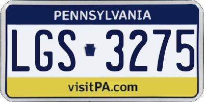 PA license plate LGS3275