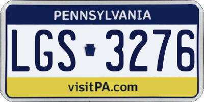 PA license plate LGS3276
