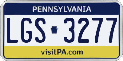 PA license plate LGS3277