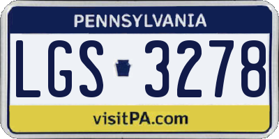 PA license plate LGS3278