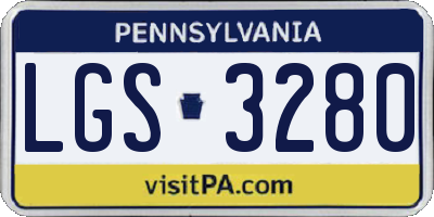 PA license plate LGS3280